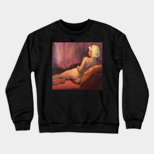 Nude on Chaise Longue ~ oil painting Crewneck Sweatshirt